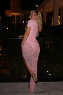 Pink Sheer Maxi Dress