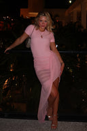 Pink Sheer Maxi Dress