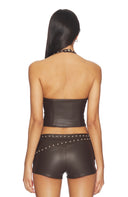 Studded Faux Leather Shorts