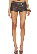 Studded Faux Leather Shorts