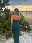 Lust One Shoulder Gown, Teal - Nookie
