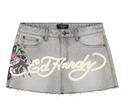 Cross Denim Mini Skirt - Ed Hardy