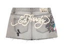 Cross Denim Mini Skirt - Ed Hardy