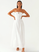 Cottage Core Maxi Dress, White - PepperMayo