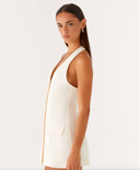 Halter Neck Mini Dress, Ivory - PepperMayo